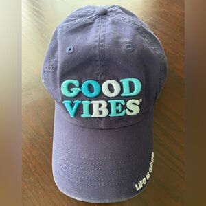 Life Is Good Good Vibes Cap Blue Adjustable Baseball Cap